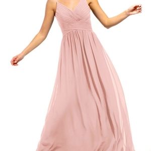 AZAZIE Lace Dusty Rose Bridesmaid Maxi Dress